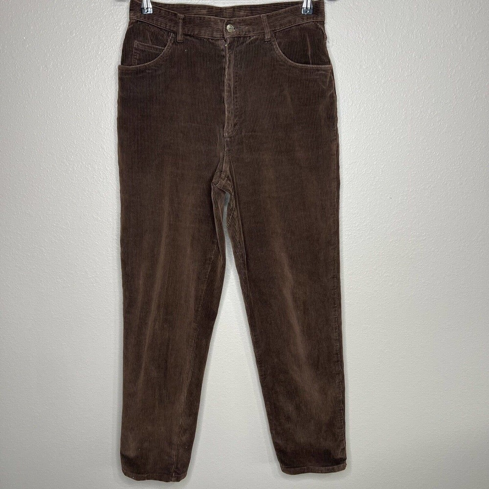 Lauren Ralph Lauren Women's Brown Corduroy High-Rise Tapered Leg Pants Size 10 - Picture 9 of 9